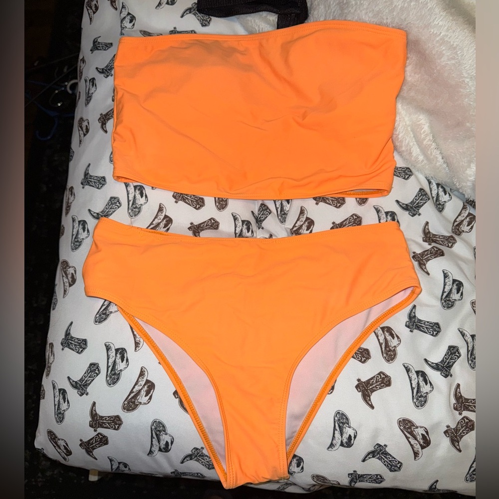 SHEIN Neon Orange Bikini Set
